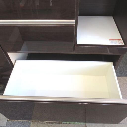NITORI キッチンボード 幅120cm 奥行45cm 高さ201cm  ダークブラウン 茶 アルミナ2 ニトリ レンジボード  家電ボード 食器棚 キッチン家電 札幌 北20店条☆