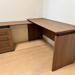 【0円／本日限定／自取】L字型パソコンデスク（ニトリ） の画像