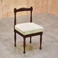 ≪zyt2400ジ≫ アンティーク調 ドレッサーチェア 花柄 布張り/短起毛/バラ/薔薇/徳田家具/ロマネスク/大正ロマン/中古家具/宮城県仙台市 70808-05の画像
