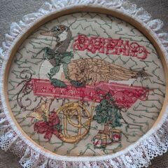 クリスマス　デコレーション　刺繍　アヒルの画像