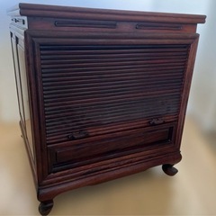【美品】唐木家具 蛇腹扉•収納付ミニチェスト ヴィンテージの画像