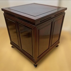 【美品】唐木家具 蛇腹扉•収納付ミニチェスト ヴィンテージの画像