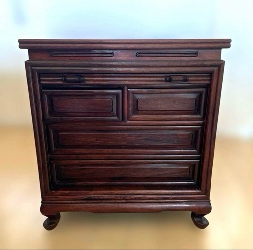 美品】唐木家具 蛇腹扉•収納付ミニチェスト ヴィンテージ