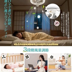 シーリングファンライト小型　360°回転　節電　 天井扇風機　4000LMの画像