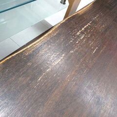 使用感あり キズ多め TOYOファニチャー 座卓 ローテーブル 幅 約150cm 木製 ブラウン系 センターテーブル リビング 家具 大きめ 苫小牧西店 の画像