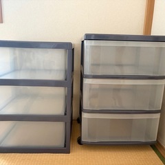 3段引き出しケース　２つセットの画像