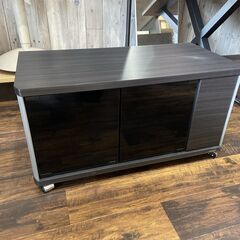 美品 朝日木材　~32V　キャスター付きテレビ台　幅80㎝の画像