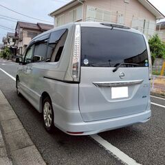 セレナ　ハイウェイスターS　HYBRID　Vセレクション　H25　車検8/9　走行81000ｋ　純正メモリーナビ＆フルセグＴＶ　カラーバックカメラ　ETC　ドラレコ　クルコン　両側パワースライド　純正エアロ＆16ＡＷ　キセノン＆フォグ　1オーナーの画像