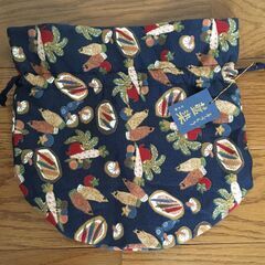 新品・未使用 手づくり藍染 巾着袋の画像