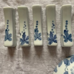 有田焼　西峰作　茶碗と箸置き　5個セット　未使用品の画像
