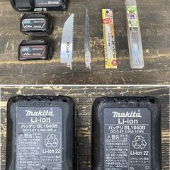 【引き取り限定】【中古品】makita マキタ JR104D 充電式レシプロソー  0-3,300min-1 バッテリ(10.8V/4.0Ah)×2・充電器・ケース付の画像