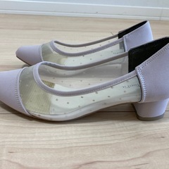 シフォンフィット　ベージュ　ドットパンプス　メッシュ　23㎝の画像