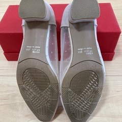 シフォンフィット　ベージュ　ドットパンプス　メッシュ　23㎝の画像