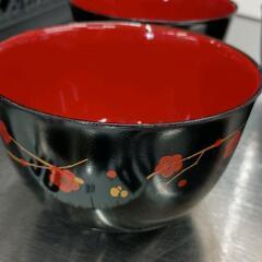 0813-054 漆器　おわん　花柄