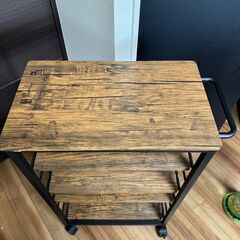 棚が動かせる キッチンワゴン ハイタイプ 幅30 奥行56 高さ85cm MMG-8530 山善 YAMAZENの画像