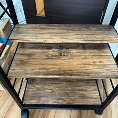 棚が動かせる キッチンワゴン ハイタイプ 幅30 奥行56 高さ85cm MMG-8530 山善 YAMAZENの画像