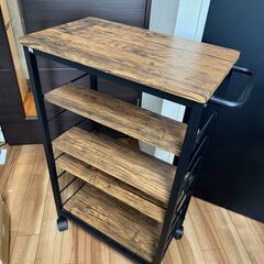棚が動かせる キッチンワゴン ハイタイプ 幅30 奥行56 高さ85cm MMG-8530 山善 YAMAZENの画像