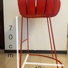 カウンターチェア1脚（赤ベルベット）　★中古品の画像