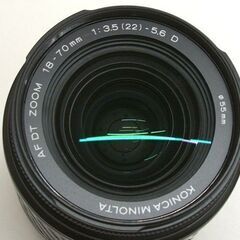 簡易動作OK カメラ レンズ コニカミノルタ AF DT 18-70mm 1:3.5(22)-5.6 D コニカミノルタマウント ズーム ☆ PayPay(ペイペイ)決済可能 ☆ 札幌市 豊平区 平岸 平岸店の画像