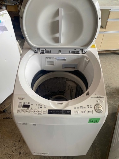 NO B431?福岡市内配送設置無料✨?縦型洗濯乾燥機 ホワイト系 ES-TX8E-W [洗濯8.0kg /乾燥4.5kg /ヒーター
