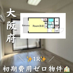 【東淀川区大道南／1R】✨初期費用ゼロ✨ペット相談可／保証人不要...