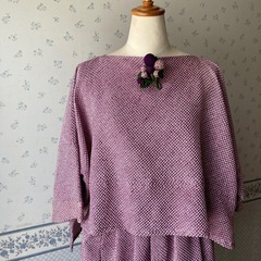 絞り　セットアップ　手作り　薄い
紫色の画像