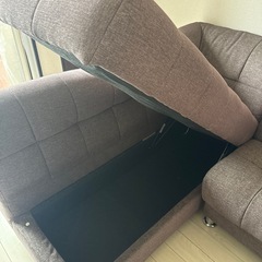 ソファ　グレー　
収納有　の画像