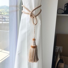カーテンタッセル フリンジ ゴールド系 ハンドメイドの画像
