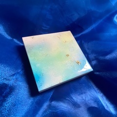 ③アルコールインクアート 原画 一点物 木製パネル貼り レジン加工 金箔入り 絵画 インテリア の画像