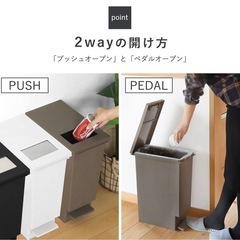 ユニード プッシュ＆ペダル  ゴミ箱　ブラック　20リットル ふた付き の画像
