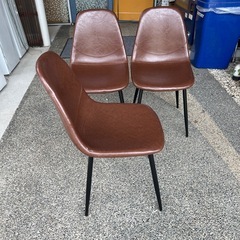レザー　チェア　3脚セットの画像