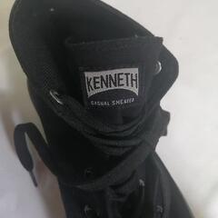 KENNETH CASUAL SNE AKER ハイカットスニーカー 黒　26.5cmの画像