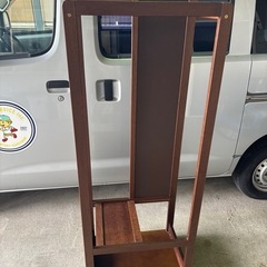 木製ハンガーラック(ミラー付)の画像