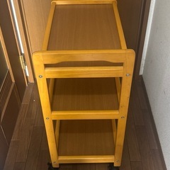 木製　3段チェスト　キャスター付き　カートの画像