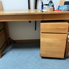 【無印良品】学習机 木製デスク (引き出し付き) 中古 木製デスク | 無印良品