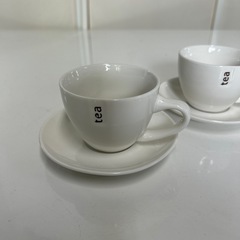 【リユース☆エコちょっぷ】シンプル　カップ&ソーサー3客の画像