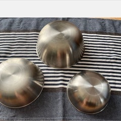 【お譲り先決定】無印良品　目盛りつき　ステンレスボール　大中小セット　ステンレスボウルの画像