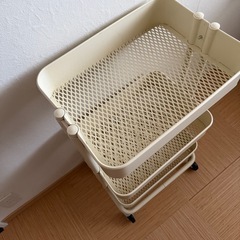 【8/31迄】IKEA イケア　ロースコグ　収納ワゴン　ワゴン　収納家具　廃盤色　アイボリーの画像