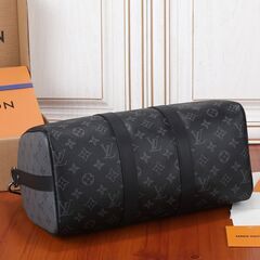 LOUIS VUITTON (ルイヴィトン) キーポルバンドリエール35 モノグラムエクリプス レザー 2WAY ハンド ショルダー ボストンバッグ ブラック M46655の画像