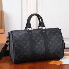 LOUIS VUITTON (ルイヴィトン) キーポルバンドリエール35 モノグラムエクリプス レザー 2WAY ハンド ショルダー ボストンバッグ ブラック M46655の画像