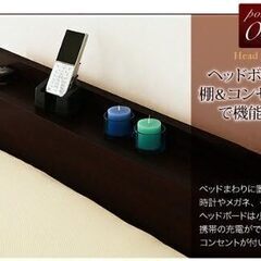 ダブルベット 多収納 ダークブラウンの画像