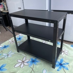 f●■スチール ラック/スチール棚3段 黒　幅約60cm×奥行約30.5cm×高さ約58cmの画像