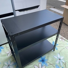 f●■スチール ラック/スチール棚3段 黒　幅約60cm×奥行約30.5cm×高さ約58cmの画像