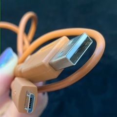 【決まりました】USBケーブルBタイプ オレンジ 44cmの画像