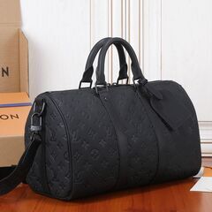 LOUIS VUITTON ルイヴィトン キーポル バンドリエール 35 ボストンバッグ M22765 ブラック トリヨンレザー ブラック金具の画像