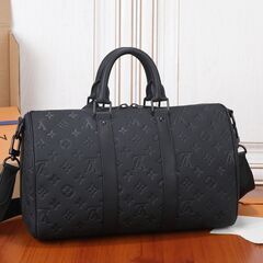 LOUIS VUITTON ルイヴィトン キーポル バンドリエール 35 ボストンバッグ M22765 ブラック トリヨンレザー ブラック金具の画像