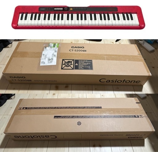 【新品未使用 未開梱】カシオ　CASIO　ベーシックキーボード レッド [61鍵盤]　CT-S200RD