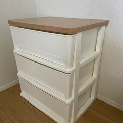 3段　衣装ケース　チェスト　白
の画像