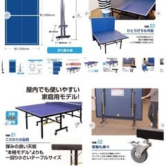 イグニオ　卓球台セット　ラケット3つ　ボール12玉　ケース付きの画像