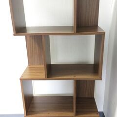 △ オープンラック 本棚 4段 木製 高さ 140cm 幅 62.2cm 奥行 28cm 剥がれあり 現状渡しの画像